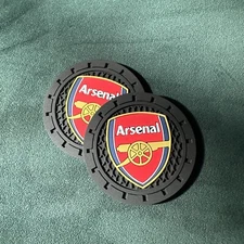 2 pk Arsenal FC Car Cup Mat Car Drink Holder Insert Silicone Coaster Set