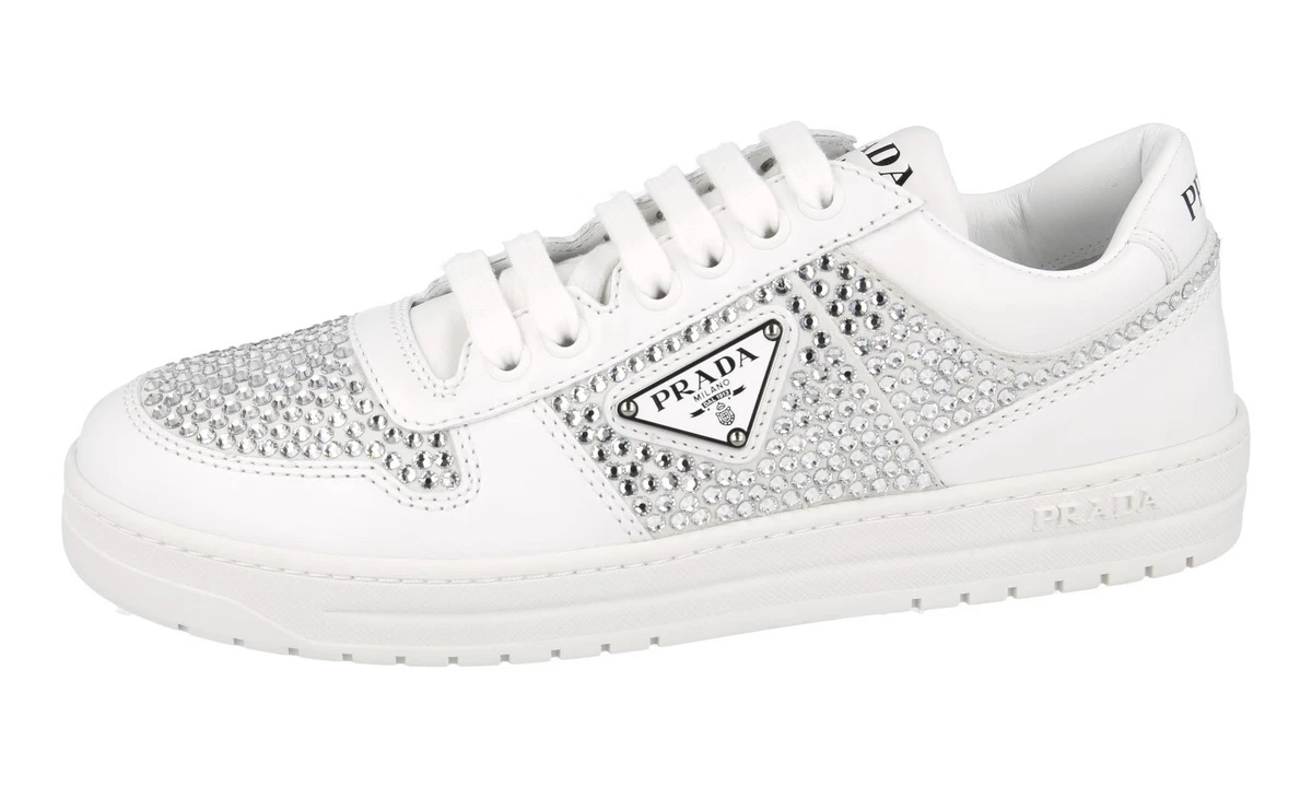 PRADA Leder Downtown Sneaker - 1E348N - Weiss - NEU