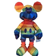 15.5 " Disney Parks Rainbow Gay Pride Mickey Mouse Plush NWT LGBTQ