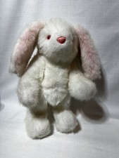 De Colección Albino Blanco Conejo Peluche Ojos Rojos Rosa Orejas Articuladas Relleno Grande