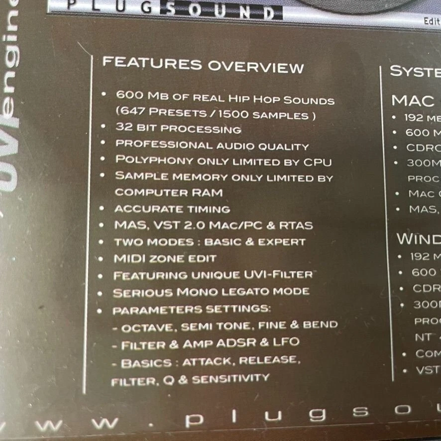 Plugsound Volume 4 Hip Hop Toolkit DJ Software UVI u - Image 4 of 4