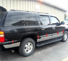 2000-2006 Chevy Suburban w/Flare Chrome Rocker Panel Trim 6“ Stainless Steel