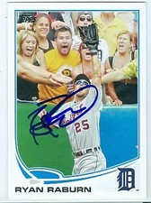 Ryan Raburn autographed baseball card (Detroit Tigers) 2013 Topps #330