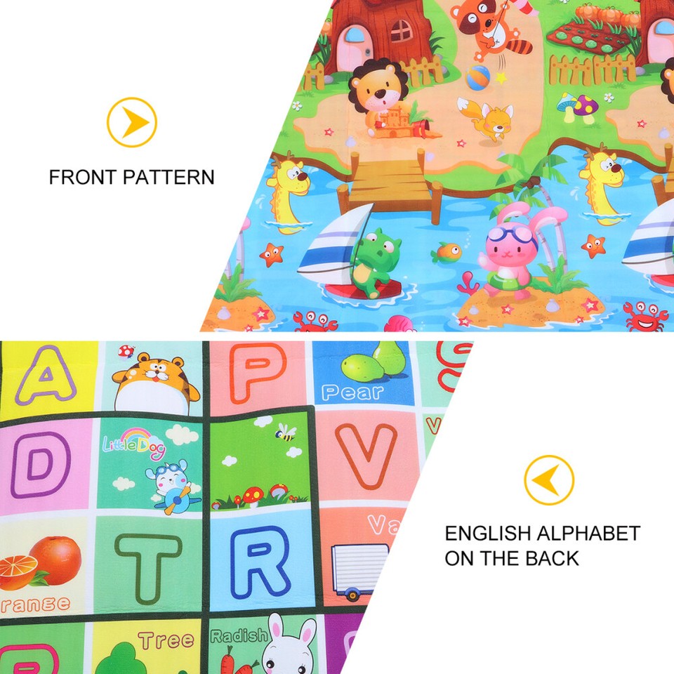 DoubleSided Cartoon Newborn Play Mat Safe Crawling Play Pad Baby