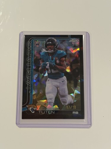 2025 Topps Chrome Sapphire Bhayshul Tuten #389 Black Wave Refractor /10 (RC)