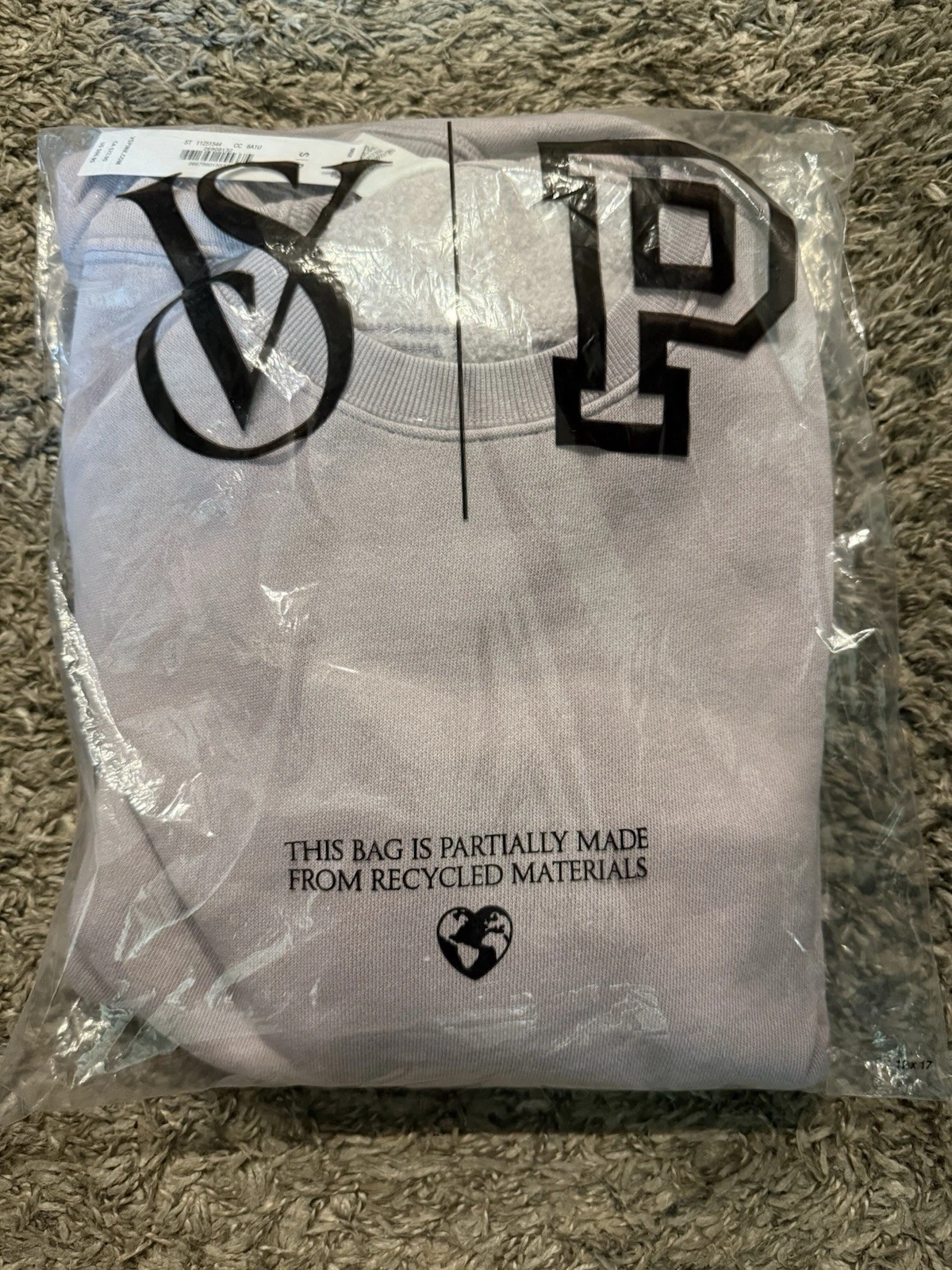 UNDERCOVER Abito felpa oversize Victoria’s Secret rosa viola cenere edera pile taglia S