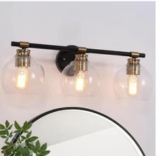 LNC 22 in 3-Light Bathroom Vanity Light - Black