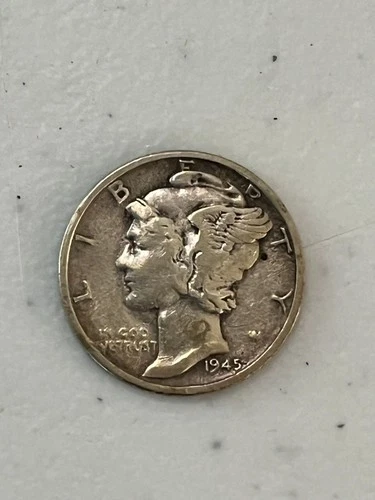 1945-s Mercury Head Dime.  Micro "s" Mint Mark.   Better Grade  Fine