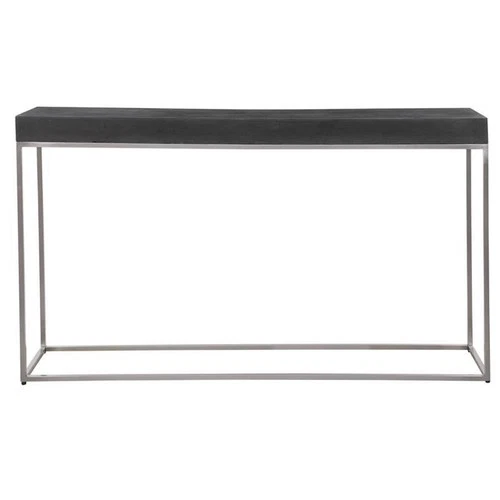 Uttermost Jase Contemporary Wood and Metal Console Table in Black/Silver - Picture 3 of 6