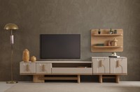 Beiges Wohnzimmer Set Designer Tv-Konsole LuxuriöSe Holz MöBel