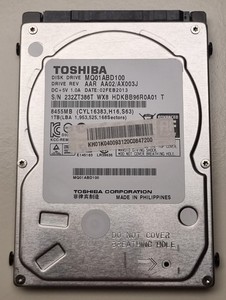 Notebook Festplatte 1TB 2,5" SATA II Toshiba MQ01ABD100