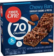 (Free Duty Tax) Fiber One 70 Calorie Chocolate Caramel & Pretzel, 5 Bars