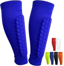 Lightweight Soccer Shin Guards & Calf Compression Sleeve with Honeycomb Pads