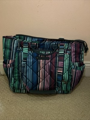 LUG Soprano Tote Bag Brushed Marina Love Stripe Multi RFID Organizer Top Handles