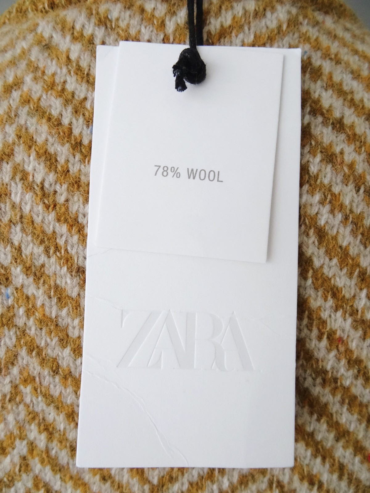 ZARA MUSTARD HERRINGBONE WOOL BLEND KNIT WAISTCOAT SIZE L thumbnail 13