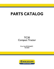 New Holland TC30 Compact Tractor Parts Catalog Manual Exploded Diagrams Book