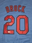 LOU BROCK Autographed St. Louis Cardinals custom Blue Baseball Jersey JSA