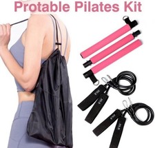 Pilates Bar Kit with Resistance Bands, Protable Home Gym ,Full Body Workout