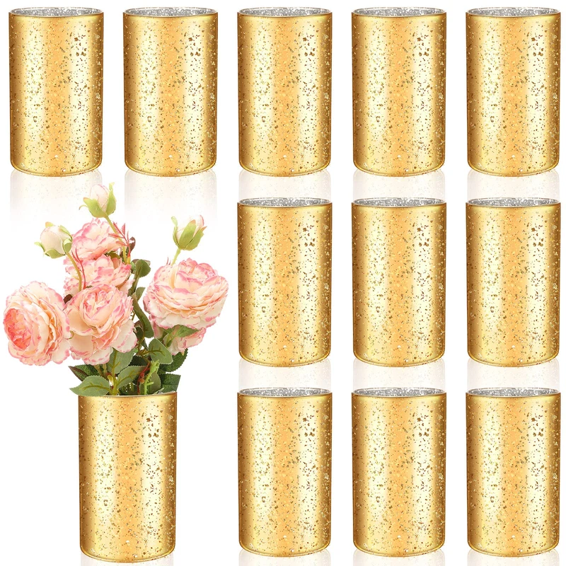 Sunnyray 12 Pcs Gold Cylinder Vases For Centerpieces 6 Inch Speckled Flower
Opens in a new window or