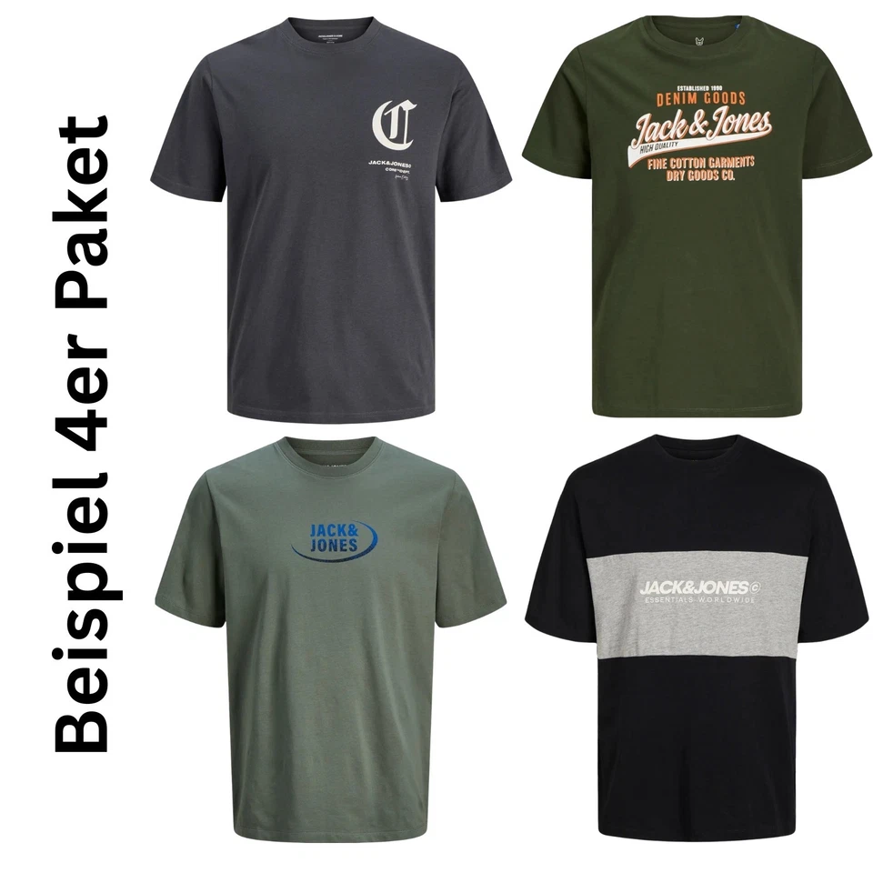 Jack Jones Jungen T-Shirt 4er MIX Junior T Shirt Set Kurzarm Kids Kinder Tee NEU - Bild 3 von 3