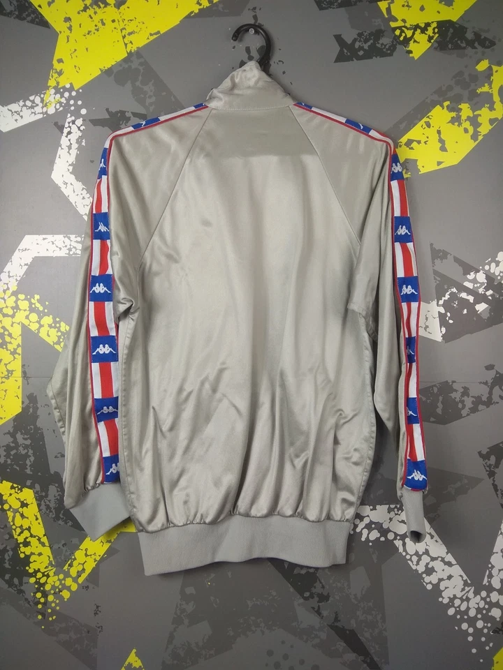 Chaqueta de Colección USA Atletismo Team Kappa Años 90 Con Rayas Gris Hombres S ig93 Foto 2 de 4