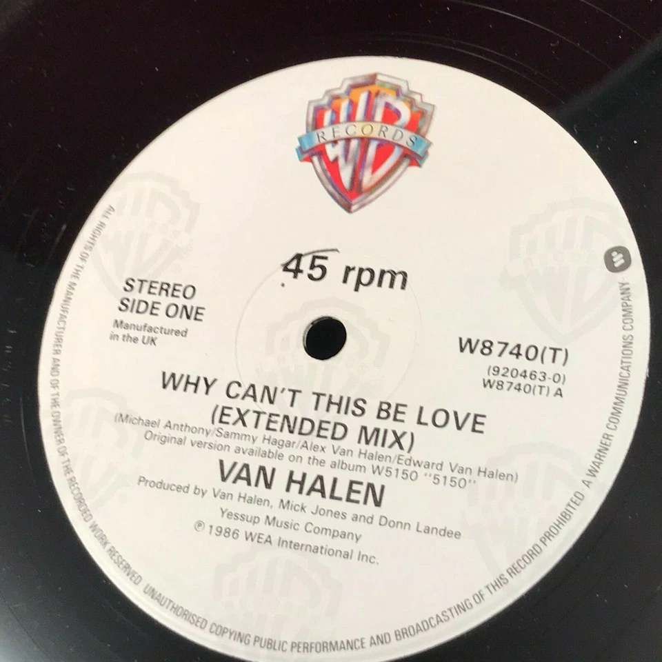 VAN HALEN Why Can't This Be Love 1986 UK 12" vinyl Single original record - Image 3 of 3