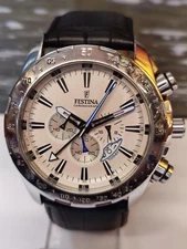 FESTINA CHRONOGRAPH QUARTZ WHITE DIAL F16488 MEN'S FULL WORKING VINTAGE WATCH