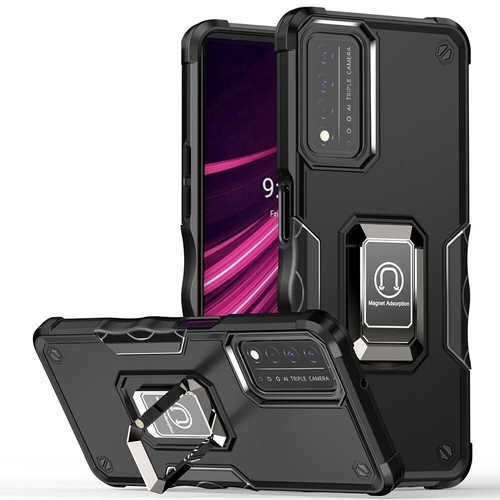 For T-Mobile Revvl V Plus Metal Ring Kickstand Case Dual Layer Shockproof Cover - Picture 13 of 44