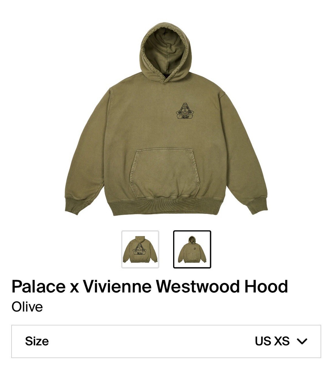 Palace Vivienne Westwood Olive Hoodie Rare Collab XS (Brand Palace Vivienne Westwood Olive Hoodie Rare Collab XS (Brand