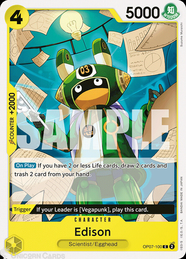 OP07-100 Edison : Common  English One Piece TCG Card : OP07: 500 Years in the Fu
