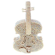 Gold Tone Metal Rhinestone Crystal Clutch Evening Bag HB6140-GAB