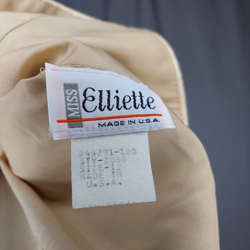 Miss Elliette Vtg 60s Damask Floral Skirt Suit 12 Gold Multicolor Jewel Button - Picture 7 of 23