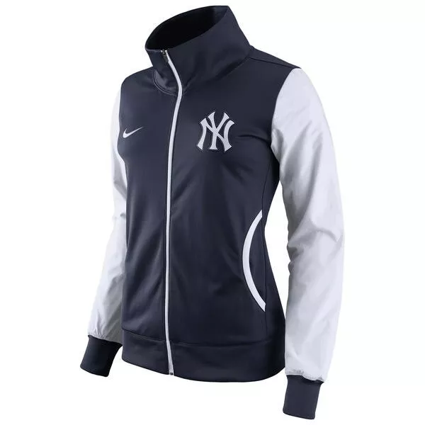 Nike Womens New York Yankees Track Jacket-Navy/White