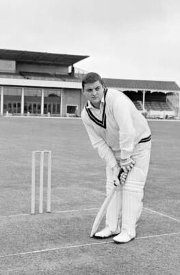 Northamptonshire Cricketer Colin Milburn At The County Ground Old Cricket Photo
