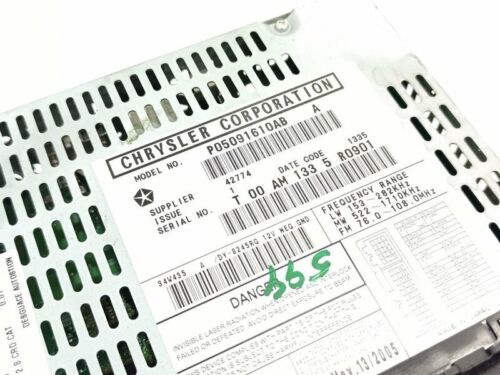 P05091610AB sistema audio radio cd para CHRYSLER VOYAGER (RG) 2000 236935 - Imagen 3 de 14