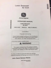 JOHN DEERE LAWN SWEEPER 42" OPERATOR'S MANUAL OMM155002 ISSUE A4