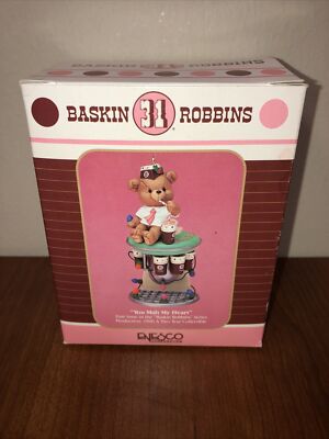 Enesco Christmas Ornament 1990 Baskin Robbins 31 Flavors You Malt My Heart Bear 