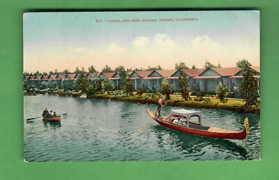 c. 1912 CANAL AND TENT HOUSES - VENICE CALIFORNIA - EDWARD MITCHELL ...