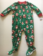 CARTER  S Santa Snowman Christmas 1 Piece Fleece Pajamas Sz. 18 Months NEW