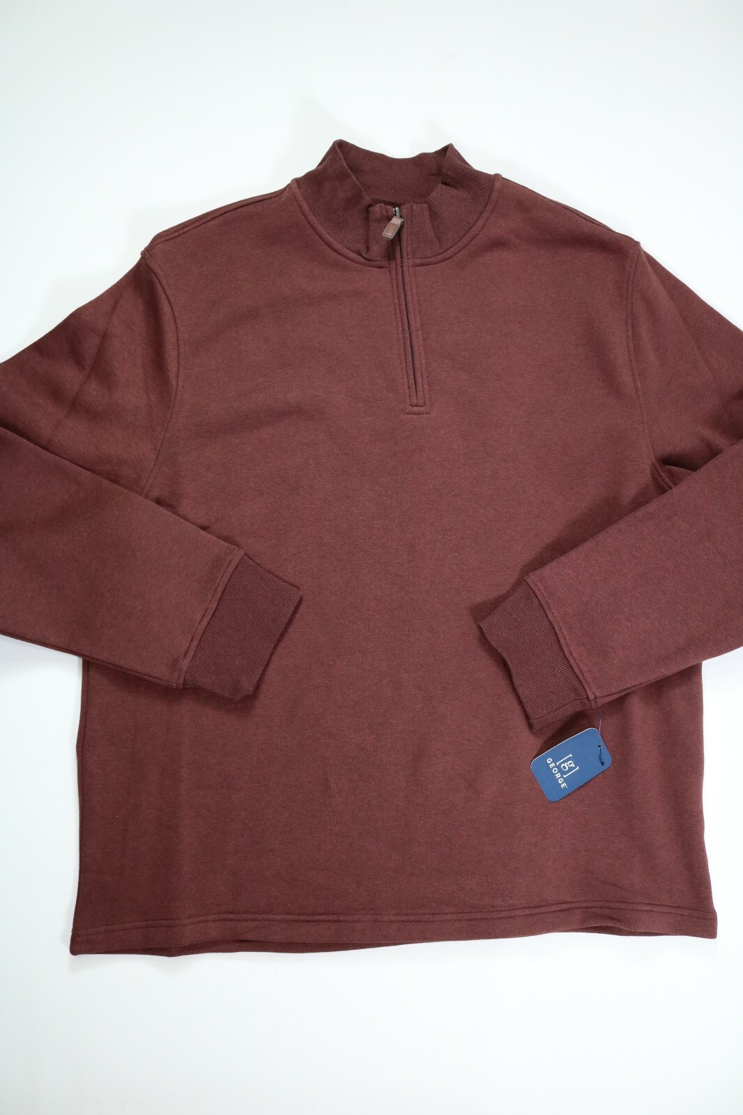 Men’s George Burgundy Long Sleeve 1/4 Zip Pullover XL NEW! NWT