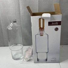 NEW Seville Spirits Decanter with Copper Metal Stopper Crystal Handmade 35 Fl oz