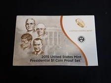 2015 U.S. Mint Presidential 1$ Dollar Coin Proof Set Complete With Box & COA -WB