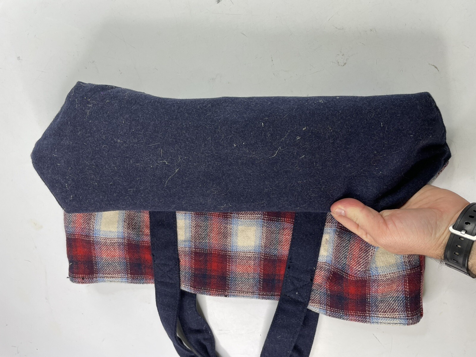 Gap + Pendleton Blue Red Multi Plaid Wool Tote Sh… - image 3