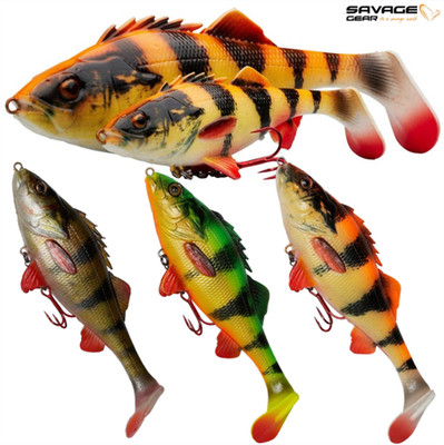 Savage Gear 4D Perch Shad Gummiköder 12,5cm/25g 17,5cm 67g DNA Lockstoff