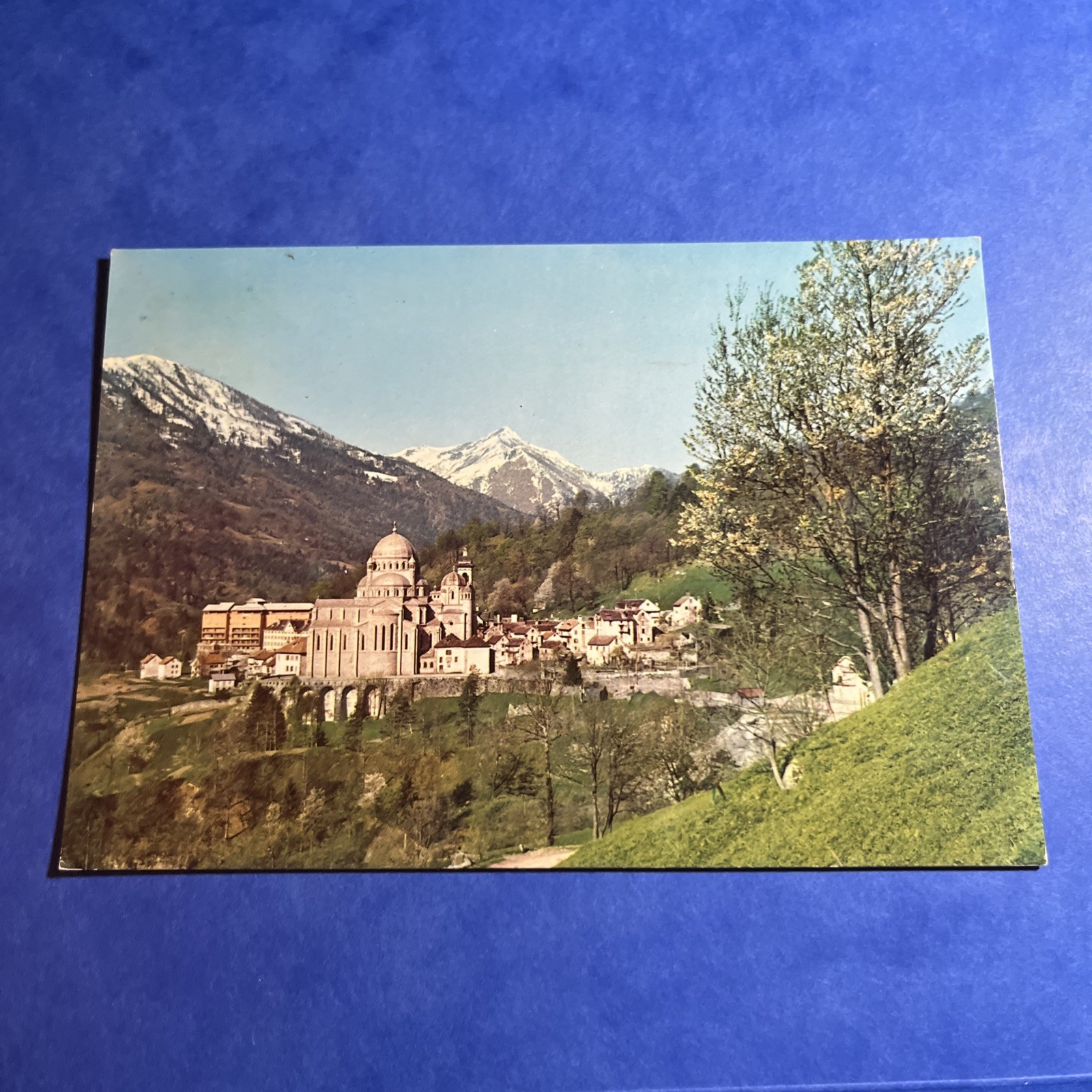 RE VALLE VIGEZZO  PANORAMA SANTUARIO  - CARTOLINA A COLORI VINTAGE COLLEZIONE
