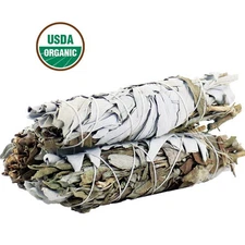 3 Pack Mixed White Sage Smudge Sticks Bundles USDA Organic with Smudging Guide