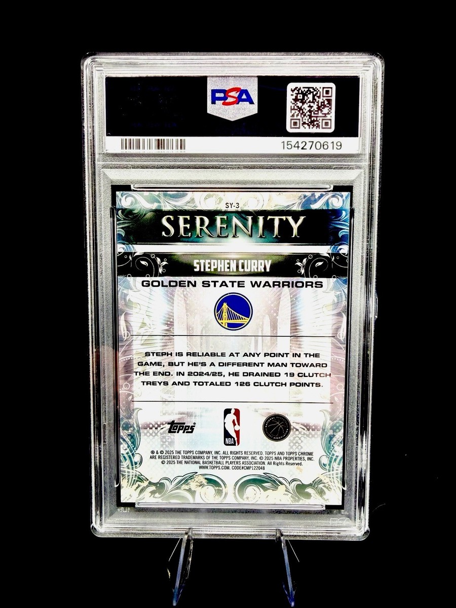 2025 Topps Chrome Stephen Curry SERENITY-Yellow Refractor /275 PSA