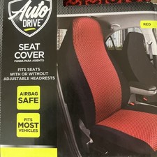 New Autodrive Car Seat Cover Fits Most Bucket Seat Vehicles Black Red