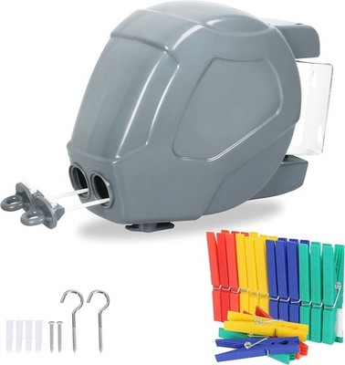 Retractable Clothesline Heavy Duty Retracting Outdoor ,Indoor Durable 2x49 Feet