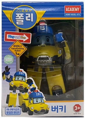 Robocar Poli BUCKY Yellow Transforming Robot Figure Buggy Car Toy Academy 2016